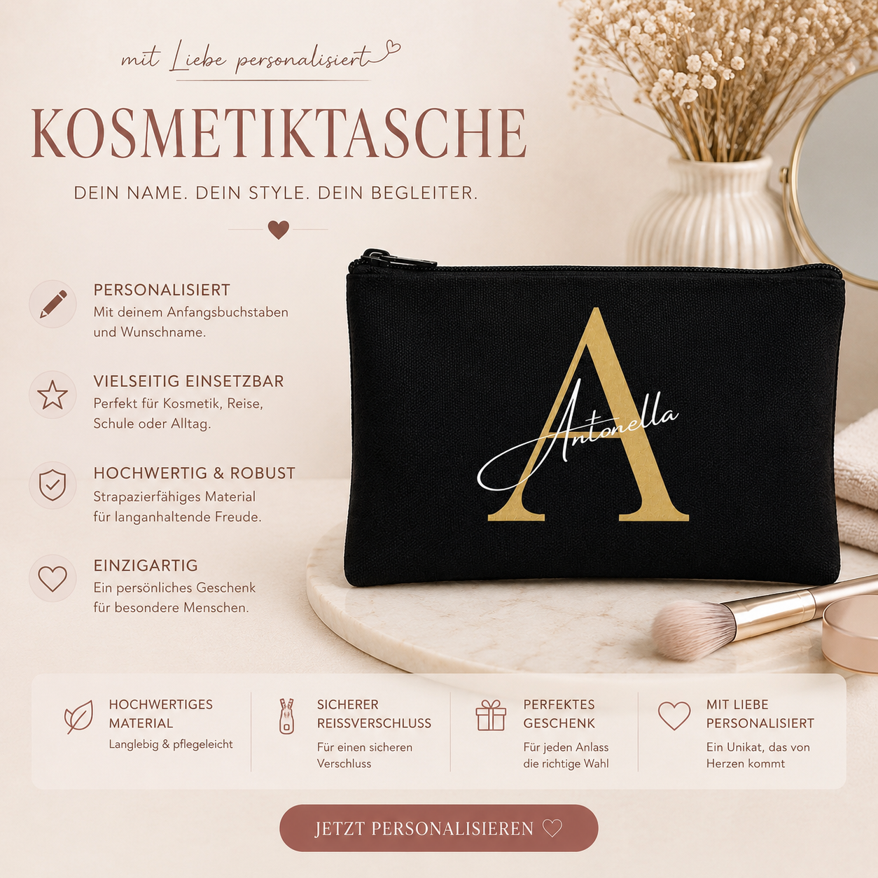 Personalisierte Kosmetiktasche