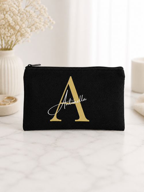 Personalisierte Kosmetiktasche mit Initiale & Name