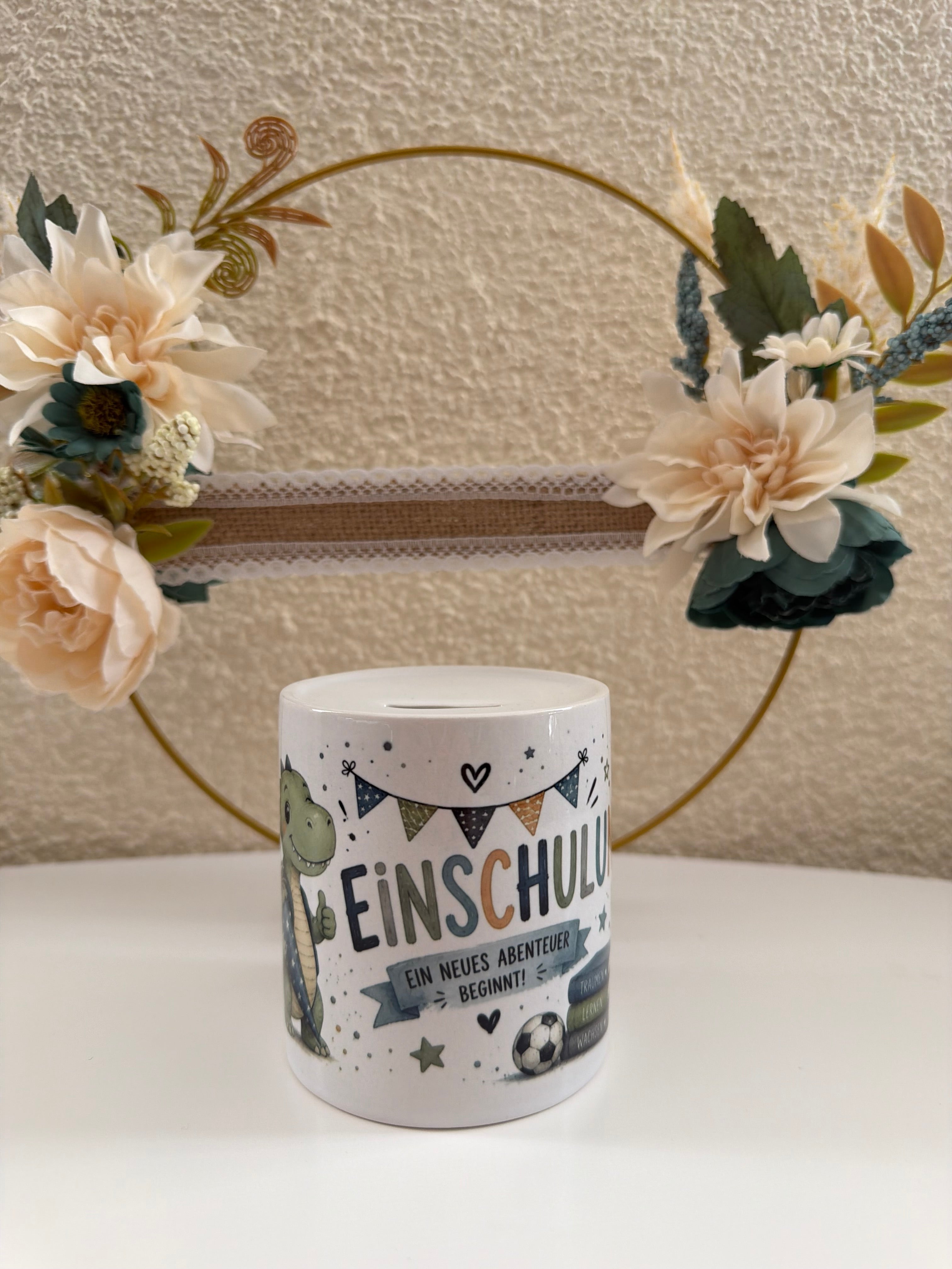 Einschulungs-Spardose Dino – Ein neues Abenteuer beginnt